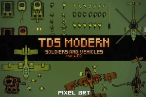 TDS现代军事：士兵与载具像素素材2