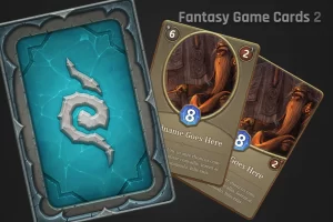 奇幻TCG卡牌模板：三色宝石与双版卡面设计