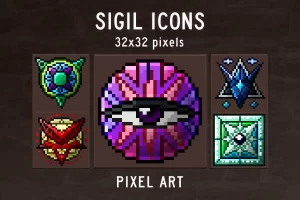 Sigil RPG游戏图标像素艺术素材包