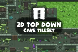 2D俯视洞穴图块集：RPG游戏关卡构建利器