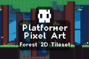 Tiny Forest Tileset 平台跳跃像素艺术素材包