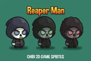 死神小恶魔2D游戏精灵合集：3种敌人角色