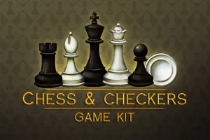 国际象棋与跳棋游戏素材包：完整界面与棋盘