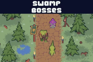 俯视视角沼泽Boss塔防像素艺术素材包