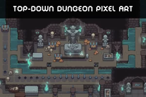 俯视角地牢像素图块集：RPG与Roguelike游戏开发必备