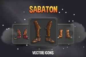 Sabaton游戏RPG图标集：骑士护胫甲矢量素材