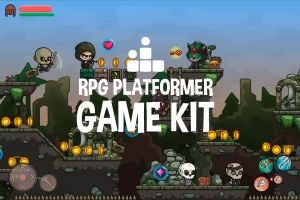 RPG平台游戏素材包：2D矢量角色与场景