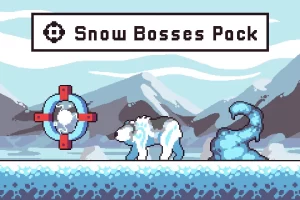 雪地Boss游戏角色像素艺术包