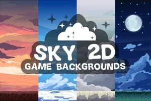 天空2D游戏背景素材包：无缝矢量图与视差分层
