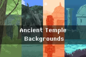古代神庙像素背景：四款576×324场景助力2D游戏创作