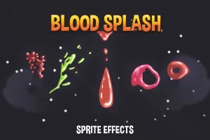 血液飞溅精灵特效素材包，打造2D游戏血腥战斗氛围
