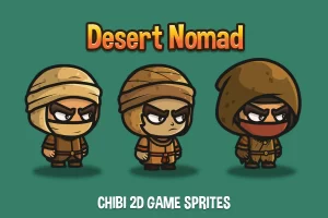 沙漠游牧者Q版角色精灵2D素材集 适合阿拉伯主题冒险RPG游戏