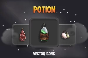 Potion RPG图标包：48款矢量药水素材