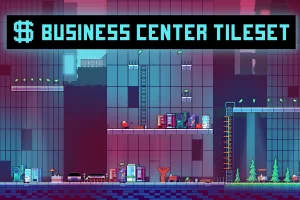 商业中心像素图块集：打造2D RPG平台游戏都市关卡