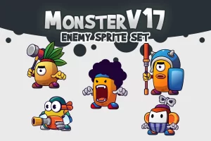 5 Funny Monsters Sprite Pack V17：趣味怪物精灵包，为游戏注入独特魅力