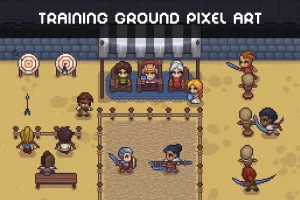 像素风RPG训练场地图块素材包