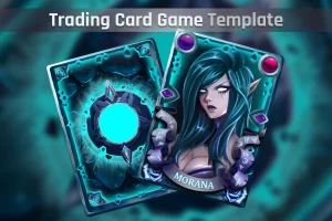 TCG卡牌PSD模板：奇幻风格双面设计素材