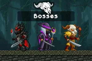 Bosses像素艺术游戏素材包：战士角色与动画