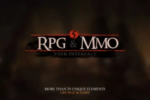 RPG & MMO UI 黑暗幻想风格多人在线游戏界面素材包