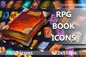 50个RPG书籍图标素材包