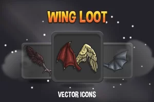 Wings Loot矢量游戏图标包：48款独特图标丰富你的游戏世界
