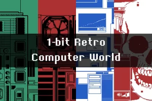 1-Bit像素复古计算机世界背景合集
