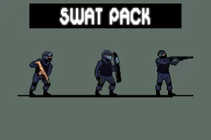 SWAT 2D像素角色精灵包：战术行动精英套装