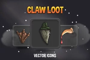 Claw Loot 矢量游戏图标：48款奇幻生物利爪素材