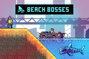 赛博朋克Boss像素素材包：海滩惊魂