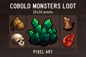 Cobold Loot 32×32像素图标集：48个冒险主题元素