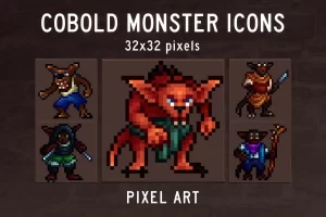 Cobold怪物图标32×32像素艺术包