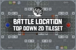 战斗地点俯视2D瓦片素材包2：地形建筑与障碍物