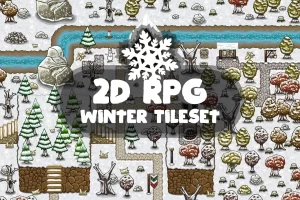 2D RPG冬季瓦片素材：高品质矢量图形包