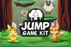 Jump Game Kit：2D游戏素材包，含角色、背景与UI