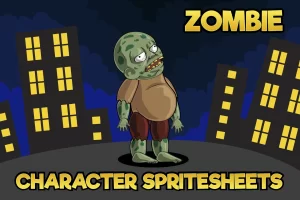 2D游戏僵尸角色精灵素材：后末日敌人动画包