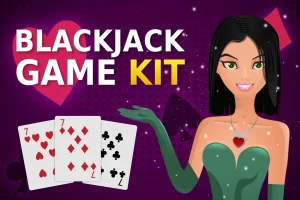 Blackjack游戏素材套件：矢量卡牌与界面资源